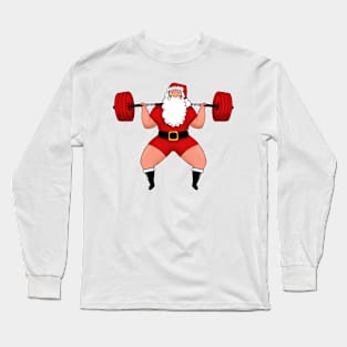 Squat Santa Training Squats with Santa for Lifting lovers Gym design Long Sleeve T-Shirt